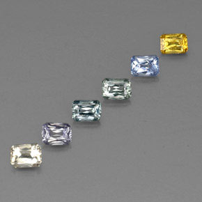 캐럿 천연 멀티컬러 사파이어 보석, 에메랄드 컷, 4×3 mm, VVS-VS