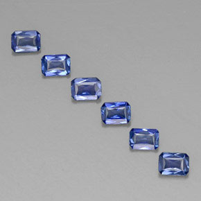 캐럿 천연 블루 사파이어 보석, 에메랄드 컷, 4.1×3.2 mm, VVS-VS