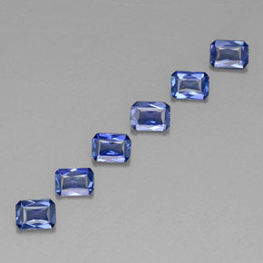 캐럿 천연 블루 사파이어 보석, 에메랄드 컷, 4.1×3.2 mm, VVS-VS