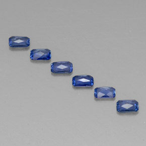 캐럿 천연 블루 사파이어 보석, 에메랄드 컷, 4.1×3.2 mm, VVS-VS