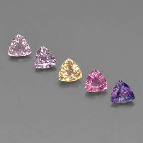 캐럿 천연 멀티컬러 사파이어 보석, 트릴리언, 4.2×4.1 mm, VVS-VS