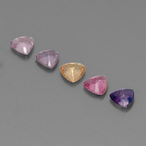 캐럿 천연 멀티컬러 사파이어 보석, 트릴리언, 4.2×4.1 mm, VVS-VS