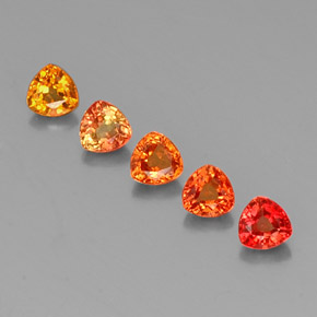 1.93캐럿 천연 멀티컬러 사파이어 보석, 트릴리언, 4.1×4.1 mm, VVS-VS