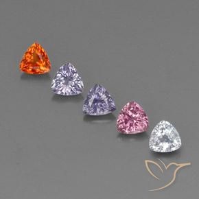 1.50캐럿 천연 멀티컬러 사파이어 보석, 트릴리언, 4×4 mm, VVS-VS