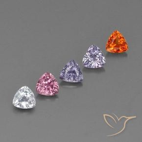 1.50캐럿 천연 멀티컬러 사파이어 보석, 트릴리언, 4×4 mm, VVS-VS