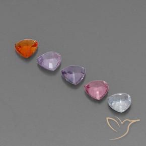 1.50캐럿 천연 멀티컬러 사파이어 보석, 트릴리언, 4×4 mm, VVS-VS