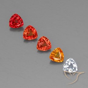 1.64캐럿 천연 멀티컬러 사파이어 보석, 트릴리언, 4.1×4.1 mm, VVS-VS