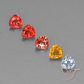 1.78캐럿 천연 멀티컬러 사파이어 보석, 트릴리언, 4.1×4 mm, VVS-VS