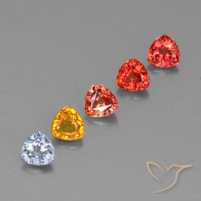 1.78캐럿 천연 멀티컬러 사파이어 보석, 트릴리언, 4.1×4 mm, VVS-VS