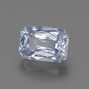1.85캐럿 천연 라이트 블루 사파이어, 에메랄드 컷, 7.5×5.3 mm, VS