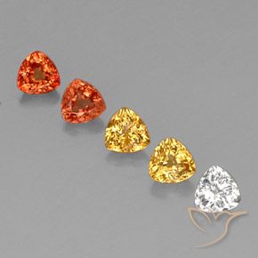2.09캐럿 천연 멀티컬러 사파이어 보석, 트릴리언, 4.3×4.3 mm, VVS-VS