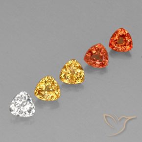 2.09캐럿 천연 멀티컬러 사파이어 보석, 트릴리언, 4.3×4.3 mm, VVS-VS