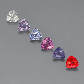 1.80캐럿 천연 멀티컬러 사파이어 보석, 트릴리언, 4.1×4.1 mm, VVS-VS