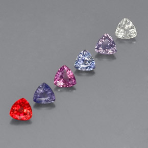 1.80캐럿 천연 멀티컬러 사파이어 보석, 트릴리언, 4.1×4.1 mm, VVS-VS