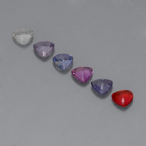 1.80캐럿 천연 멀티컬러 사파이어 보석, 트릴리언, 4.1×4.1 mm, VVS-VS