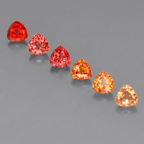 캐럿 천연 멀티컬러 사파이어 보석, 트릴리언, 4.2×4.1 mm, VVS-VS