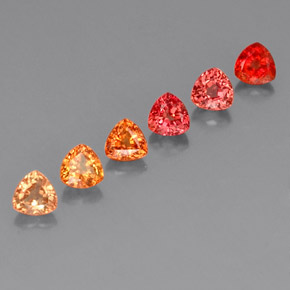 캐럿 천연 멀티컬러 사파이어 보석, 트릴리언, 4.2×4.1 mm, VVS-VS