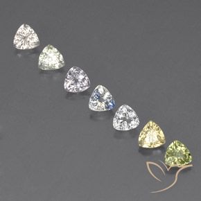 2.39캐럿 천연 멀티컬러 사파이어 보석, 트릴리언, 4×4 mm, VVS-VS