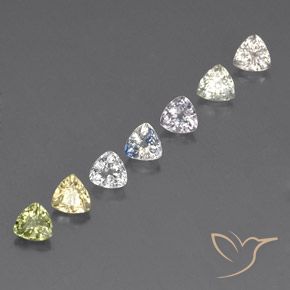 2.39캐럿 천연 멀티컬러 사파이어 보석, 트릴리언, 4×4 mm, VVS-VS