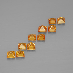 캐럿 천연 옐로우 오렌지 사파이어 보석, 스퀘어, 2.6×2.6 mm, VVS-VS