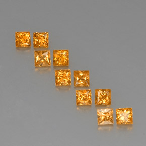 1.99캐럿 천연 미디엄 오렌지 사파이어 보석, 스퀘어, 3×3 mm, VVS-VS