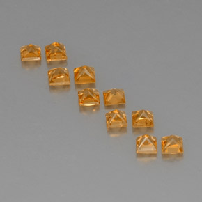 1.99캐럿 천연 미디엄 오렌지 사파이어 보석, 스퀘어, 3×3 mm, VVS-VS