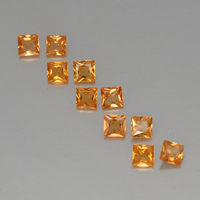 1.76캐럿 천연 미디엄 오렌지 사파이어 보석, 스퀘어, 3.1×3 mm, VVS-VS