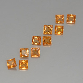 1.76캐럿 천연 미디엄 오렌지 사파이어 보석, 스퀘어, 3.1×3 mm, VVS-VS