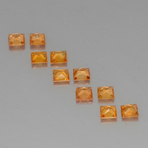 1.76캐럿 천연 미디엄 오렌지 사파이어 보석, 스퀘어, 3.1×3 mm, VVS-VS