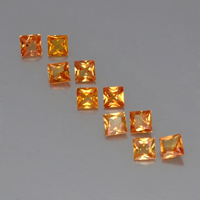 캐럿 천연 옐로우 오렌지 사파이어 보석, 스퀘어, 3×3 mm, VVS-VS