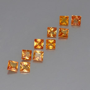 캐럿 천연 옐로우 오렌지 사파이어 보석, 스퀘어, 3×3 mm, VVS-VS