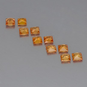 캐럿 천연 옐로우 오렌지 사파이어 보석, 스퀘어, 3×3 mm, VVS-VS