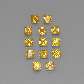 캐럿 천연 골든 옐로우 사파이어 보석, 스퀘어, 2.8×2.8 mm, VVS-VS