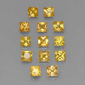 캐럿 천연 골든 옐로우 사파이어 보석, 스퀘어, 2.8×2.8 mm, VVS-VS