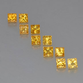 캐럿 천연 골든 옐로우 사파이어 보석, 스퀘어, 3.2×3.2 mm, VVS-VS