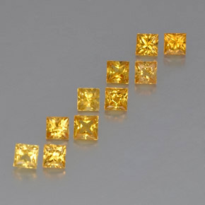 캐럿 천연 골든 옐로우 사파이어 보석, 스퀘어, 3.2×3.2 mm, VVS-VS