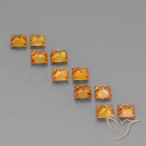 1.96캐럿 천연 밝은 오렌지 사파이어 보석, 스퀘어, 3.1×3 mm, VVS-VS