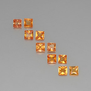 1.52캐럿 천연 Apricot Orange  사파이어 보석, 스퀘어, 2.9×2.9 mm, VVS-VS