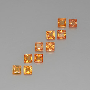 1.52캐럿 천연 Apricot Orange  사파이어 보석, 스퀘어, 2.9×2.9 mm, VVS-VS