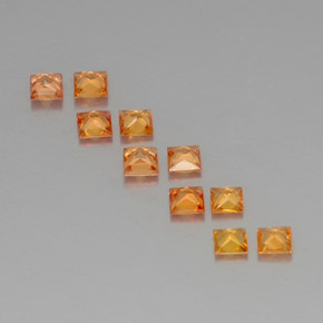 1.52캐럿 천연 Apricot Orange  사파이어 보석, 스퀘어, 2.9×2.9 mm, VVS-VS