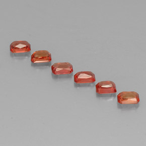 1.71캐럿 천연 레드 오렌지 사파이어 보석, 에메랄드 컷, 4.1×3.1 mm, VS