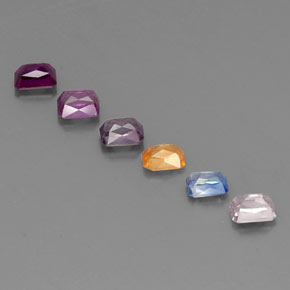 캐럿 천연 멀티컬러 사파이어 보석, 에메랄드 컷, 4.1×3 mm, VS