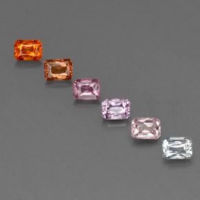 1.77캐럿 천연 멀티컬러 사파이어 보석, 에메랄드 컷, 4×3 mm, VS