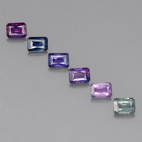 캐럿 천연 멀티컬러 사파이어 보석, 에메랄드 컷, 4.1×3 mm, VVS-VS