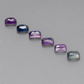 캐럿 천연 멀티컬러 사파이어 보석, 에메랄드 컷, 4.1×3 mm, VVS-VS