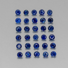 캐럿 천연 딥 블루 사파이어 보석, 라운드 컷, 2.02 mm, VVS-VS