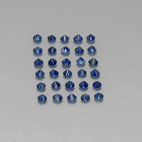 캐럿 천연 딥 블루 사파이어 보석, 라운드 컷, 2.02 mm, VVS-VS