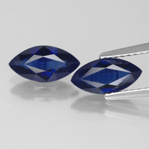 캐럿 천연 딥 블루 사파이어 보석, 마퀴즈, 9.2×4.8 mm, VVS-VS