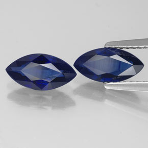 캐럿 천연 딥 블루 사파이어 보석, 마퀴즈, 9.2×4.8 mm, VVS-VS