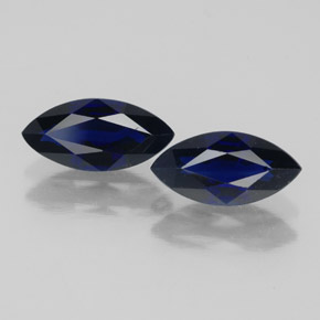 캐럿 천연 딥 블루 사파이어 보석, 마퀴즈, 9.1×4.4 mm, VVS-VS